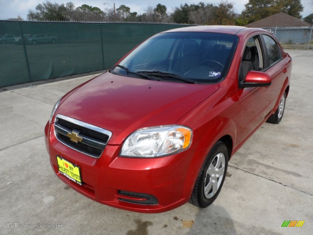 2010 Aveo LT Sedan - Sport Red / Charcoal photo #7