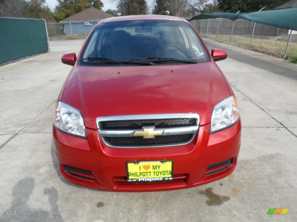 2010 Aveo LT Sedan - Sport Red / Charcoal photo #8