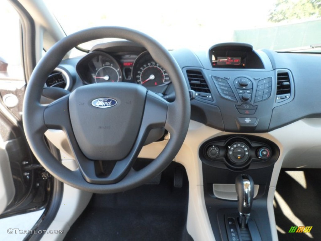2012 Ford Fiesta S Sedan Light Stone/Charcoal Black Dashboard Photo #59052158