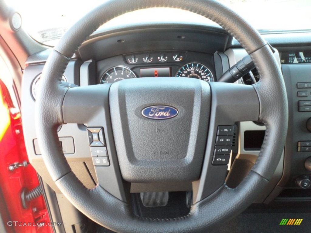 2012 Ford F150 XLT SuperCrew Steel Gray Steering Wheel Photo #59052636