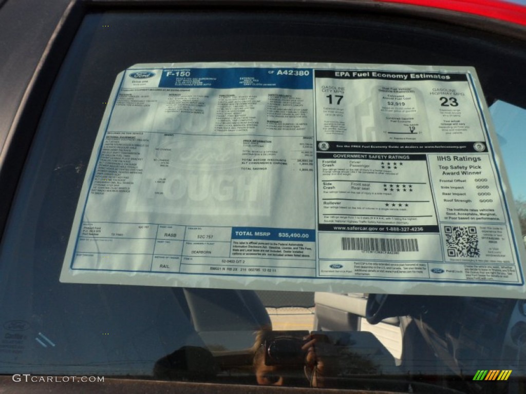 2012 Ford F150 XLT SuperCrew Window Sticker Photo #59052648