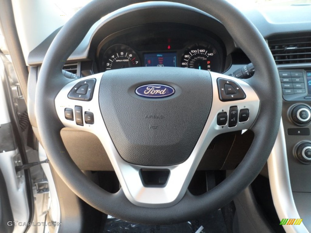 2012 Ford Edge SE EcoBoost Charcoal Black Steering Wheel Photo #59053106