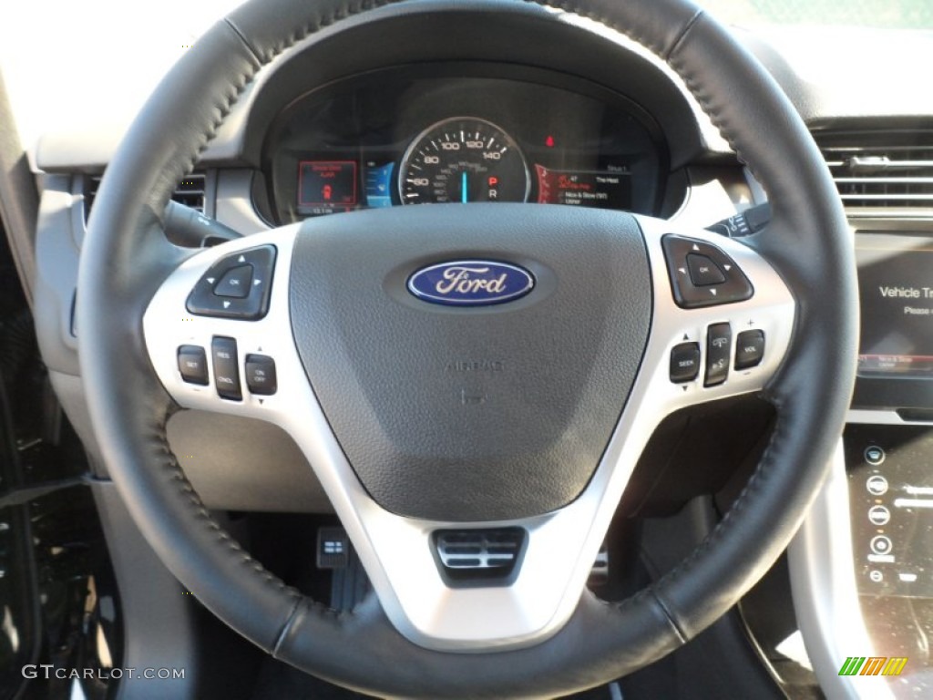2012 Ford Edge Sport Charcoal Black/Silver Smoke Metallic Steering Wheel Photo #59053233