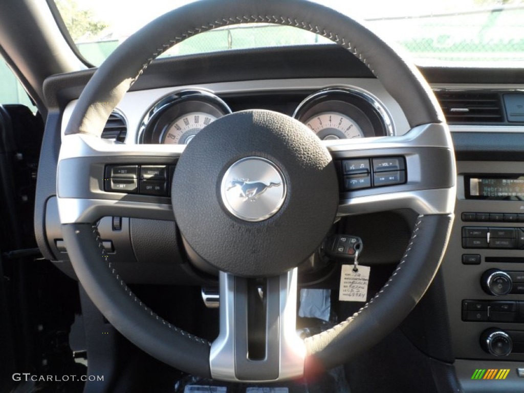 2012 Ford Mustang V6 Mustang Club of America Edition Coupe Charcoal Black Steering Wheel Photo #59053333
