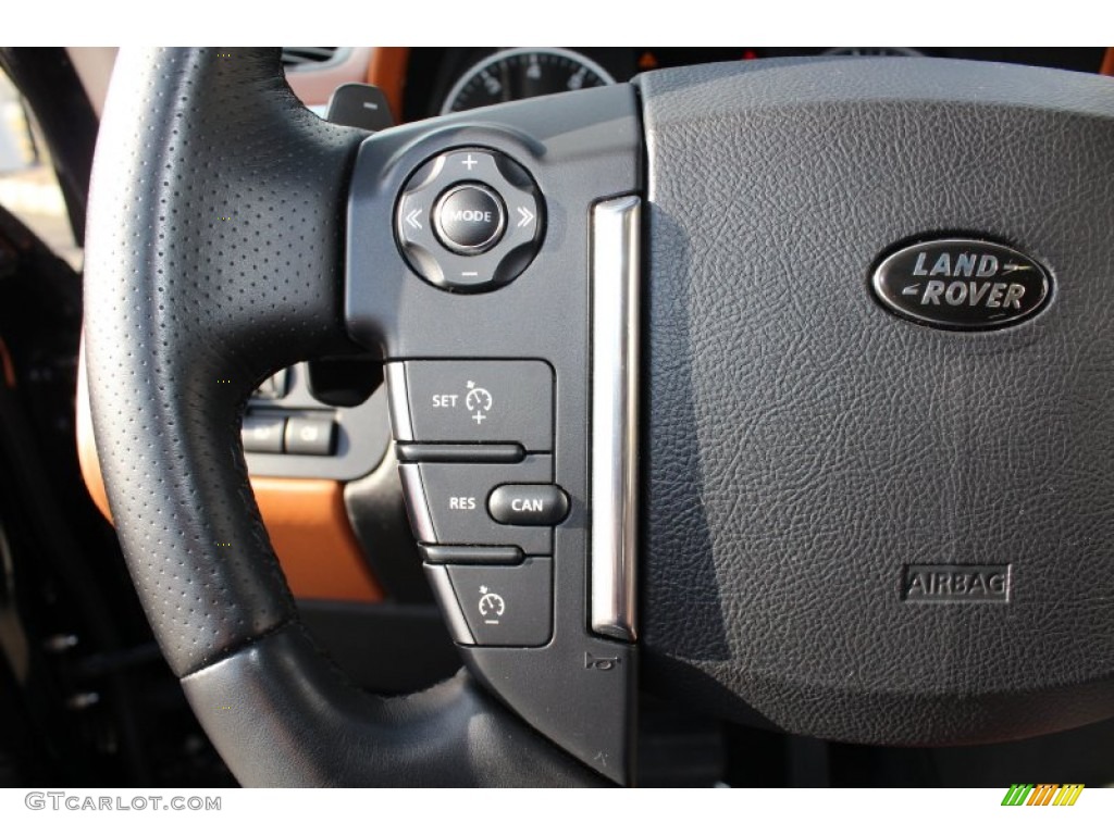 2010 Land Rover Range Rover Sport Supercharged Premium Tan/Tan Stitching Steering Wheel Photo #59054980