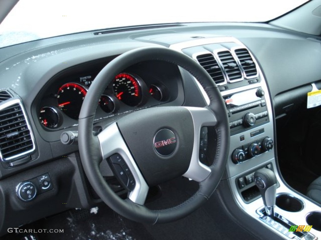 2012 GMC Acadia SLE AWD Ebony Steering Wheel Photo #59056576