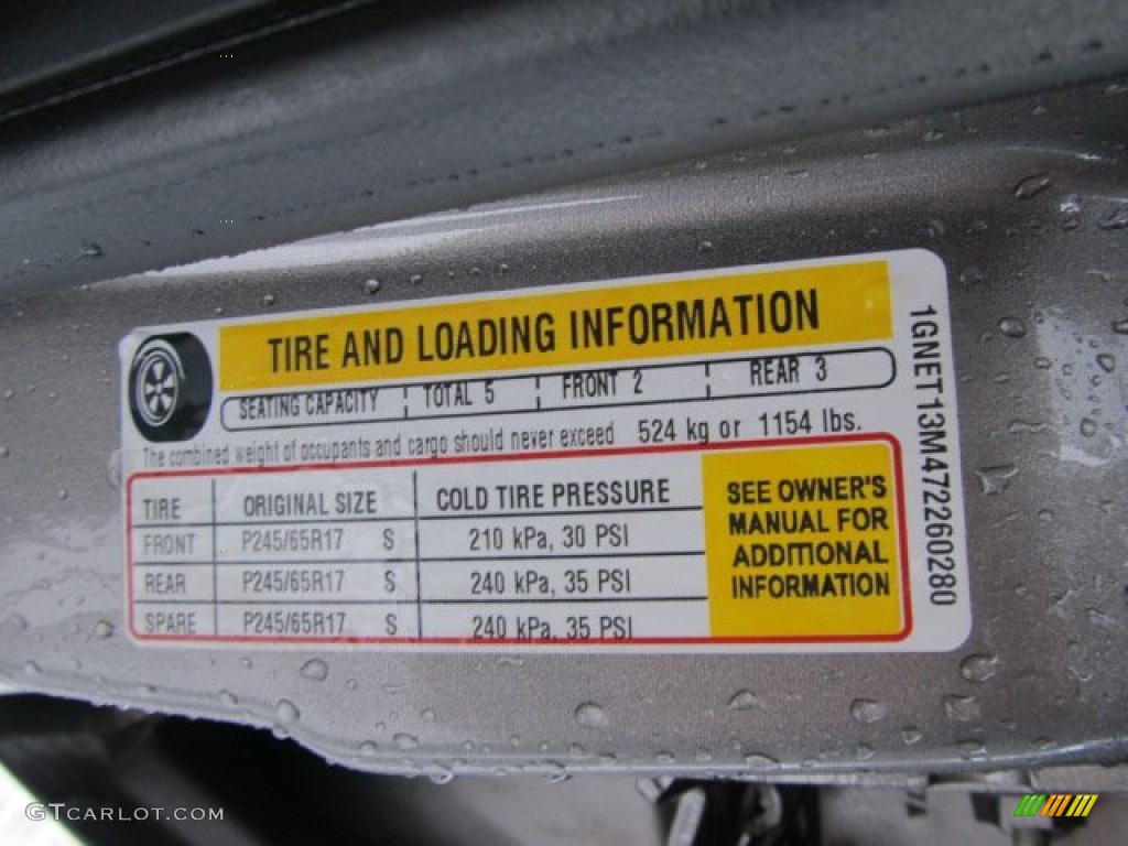 2007 Chevrolet TrailBlazer LT 4x4 Info Tag Photo #59064103
