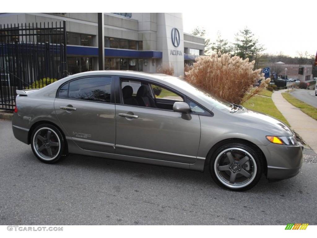 2007 Civic Si Sedan - Galaxy Gray Metallic / Black photo #3