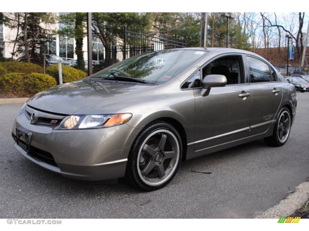 2007 Civic Si Sedan - Galaxy Gray Metallic / Black photo #7