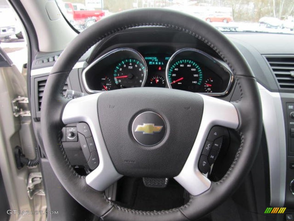 2012 Chevrolet Traverse LT AWD Ebony Steering Wheel Photo #59068610