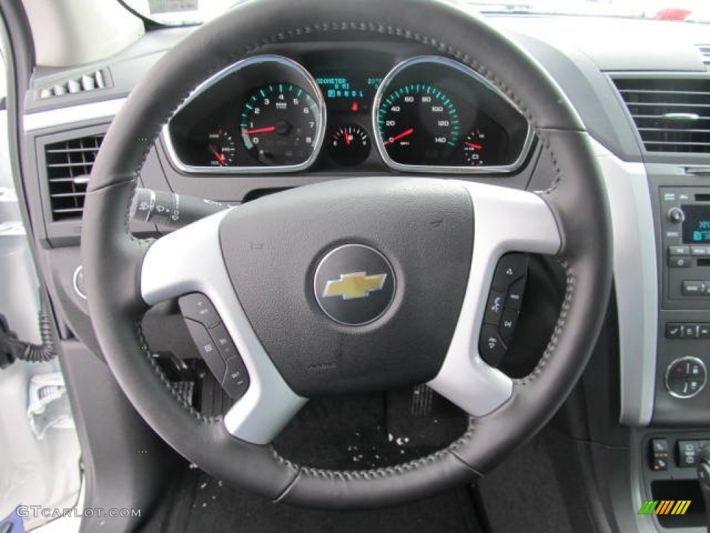 2012 Chevrolet Traverse LT AWD Ebony Steering Wheel Photo #59068724