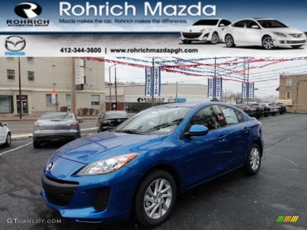 2012 MAZDA3 i Touring 4 Door - Sky Blue Mica / Black photo #1