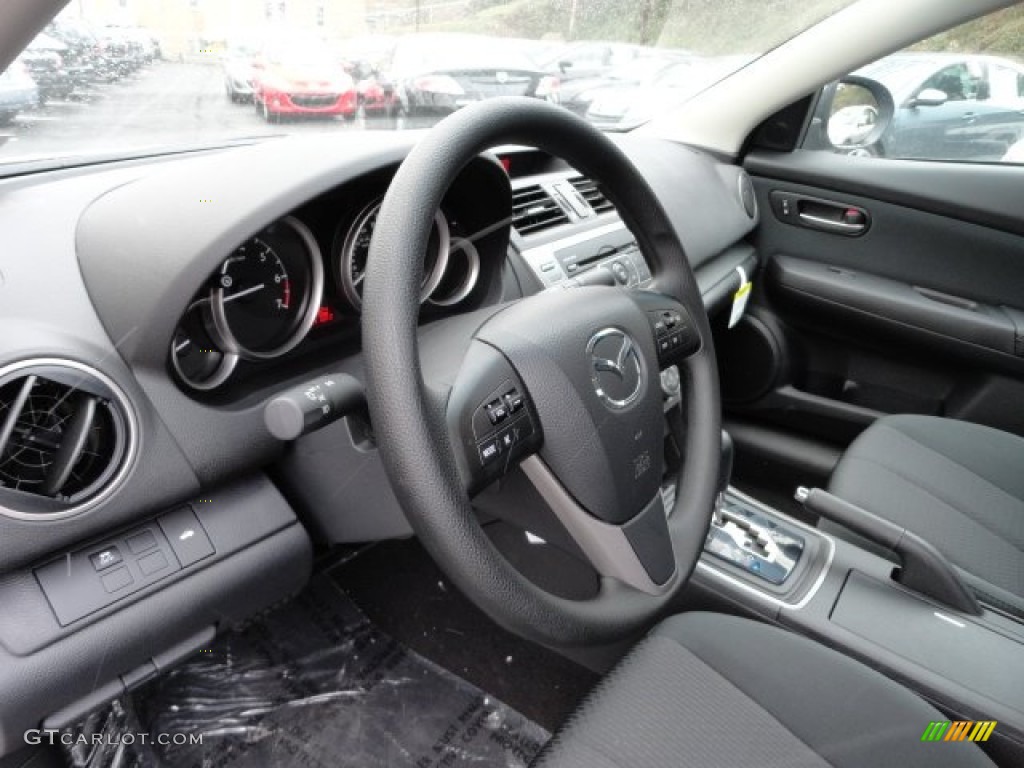 2012 Mazda MAZDA6 i Sport Sedan Black Steering Wheel Photo #59070191
