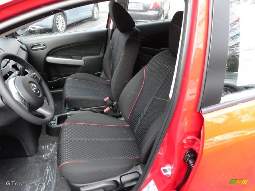 Black w/Red Piping Interior 2012 Mazda MAZDA2 Touring Photo #59070326