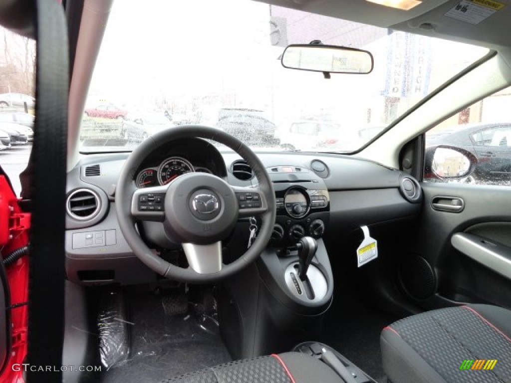 Black w/Red Piping Interior 2012 Mazda MAZDA2 Touring Photo #59070347