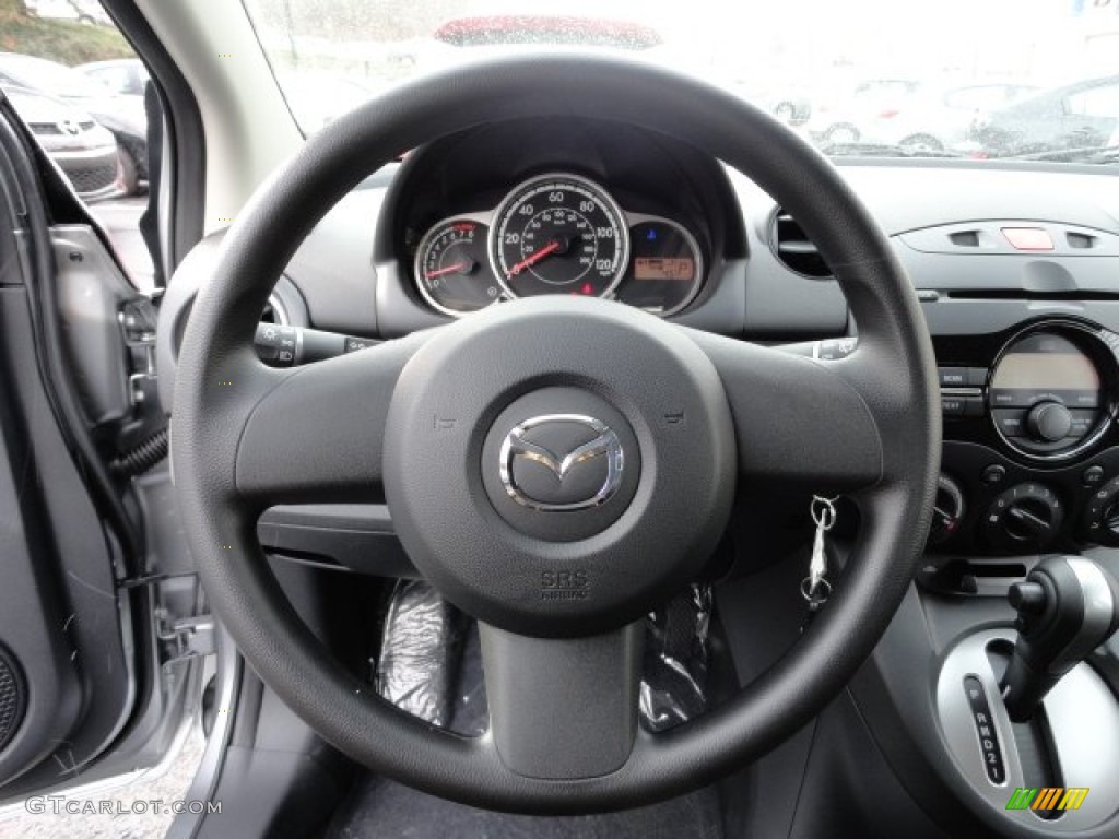 2012 Mazda MAZDA2 Sport Black Steering Wheel Photo #59070560