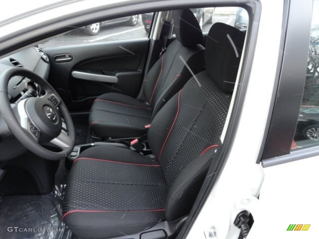 Black w/Red Piping Interior 2012 Mazda MAZDA2 Touring Photo #59070674