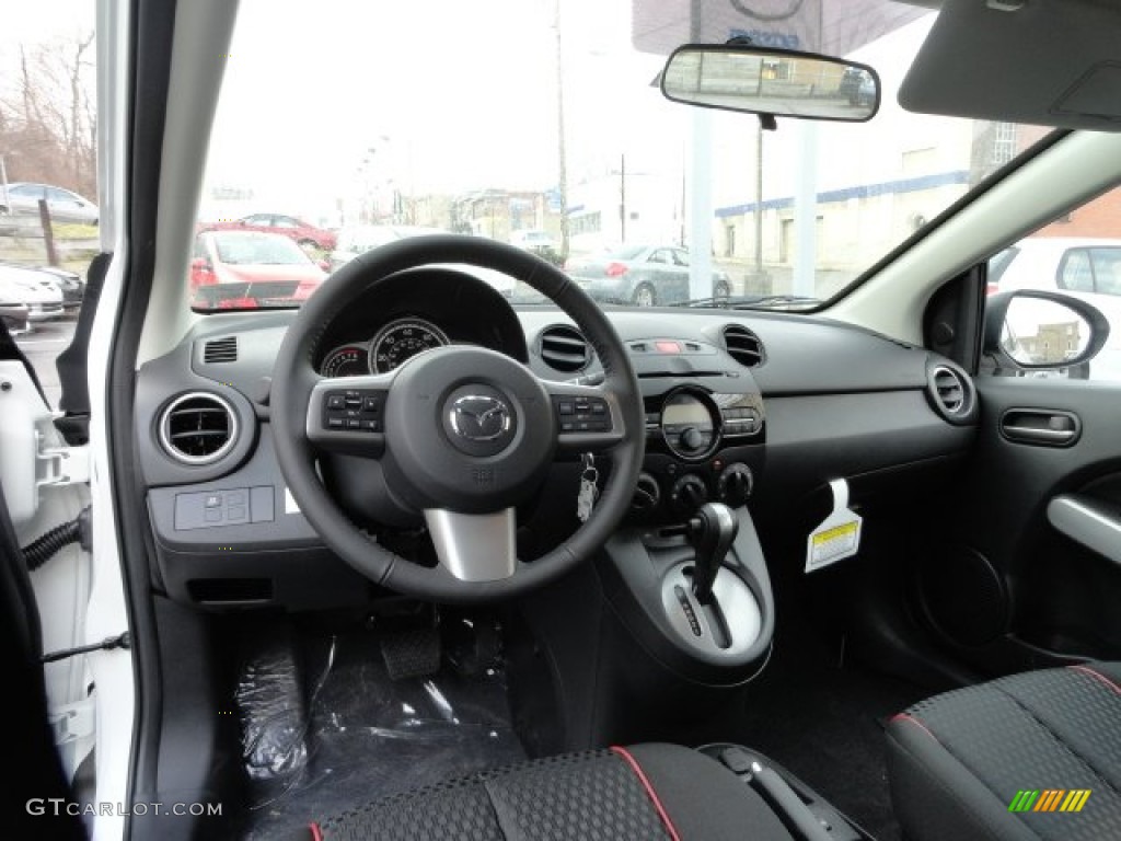 Black w/Red Piping Interior 2012 Mazda MAZDA2 Touring Photo #59070692