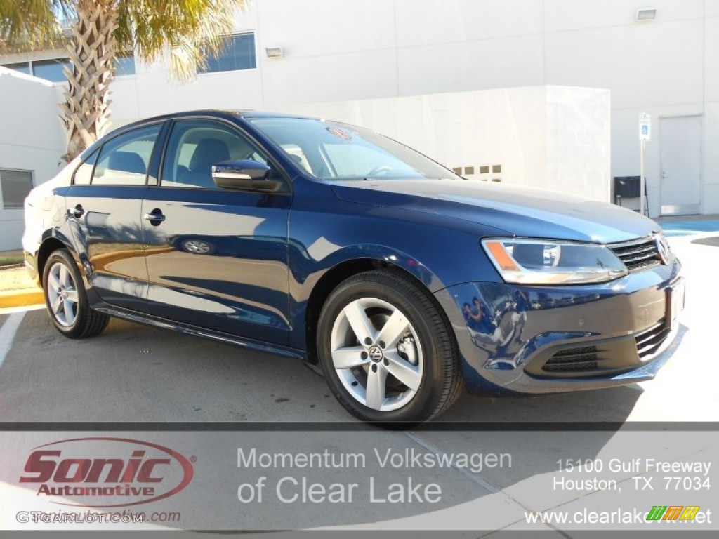 2012 Jetta TDI Sedan - Tempest Blue Metallic / Titan Black photo #1