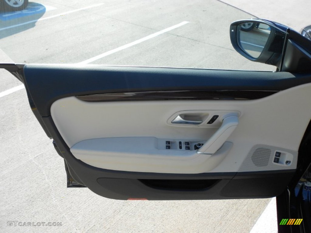 2012 Volkswagen CC Lux Plus Black/Cornsilk Beige Door Panel Photo #59072395