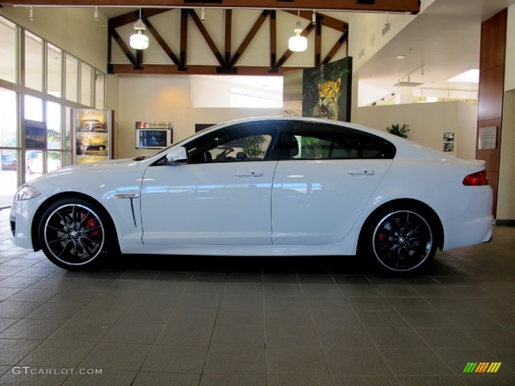 2012 XF XFR - Polaris White / Warm Charcoal/Warm Charcoal photo #2