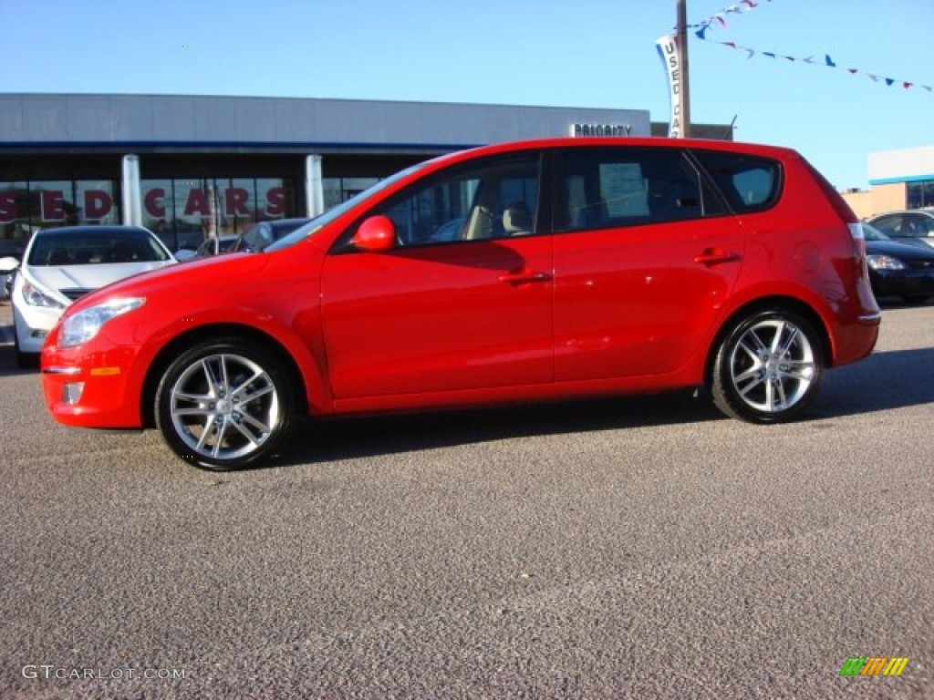 2009 Elantra Touring - Chilipepper Red / Beige photo #3