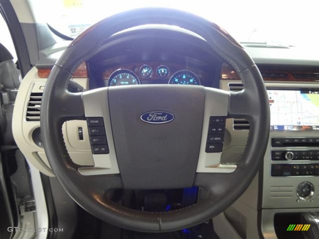 2011 Ford Flex Limited Medium Light Stone Steering Wheel Photo #59078453