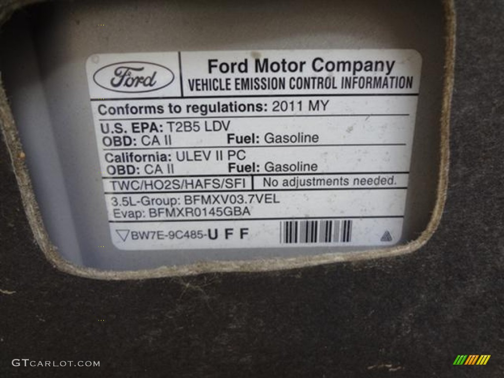 2011 Ford Flex Limited Info Tag Photos