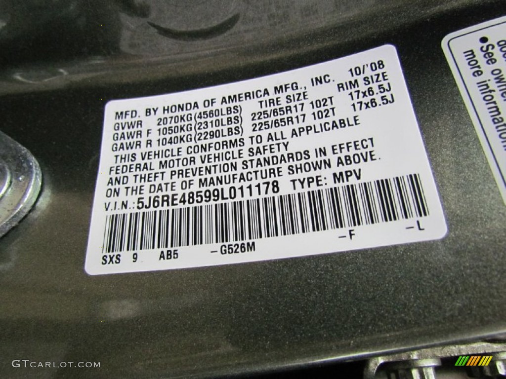 2009 CR-V EX 4WD - Green Tea Metallic / Ivory photo #12