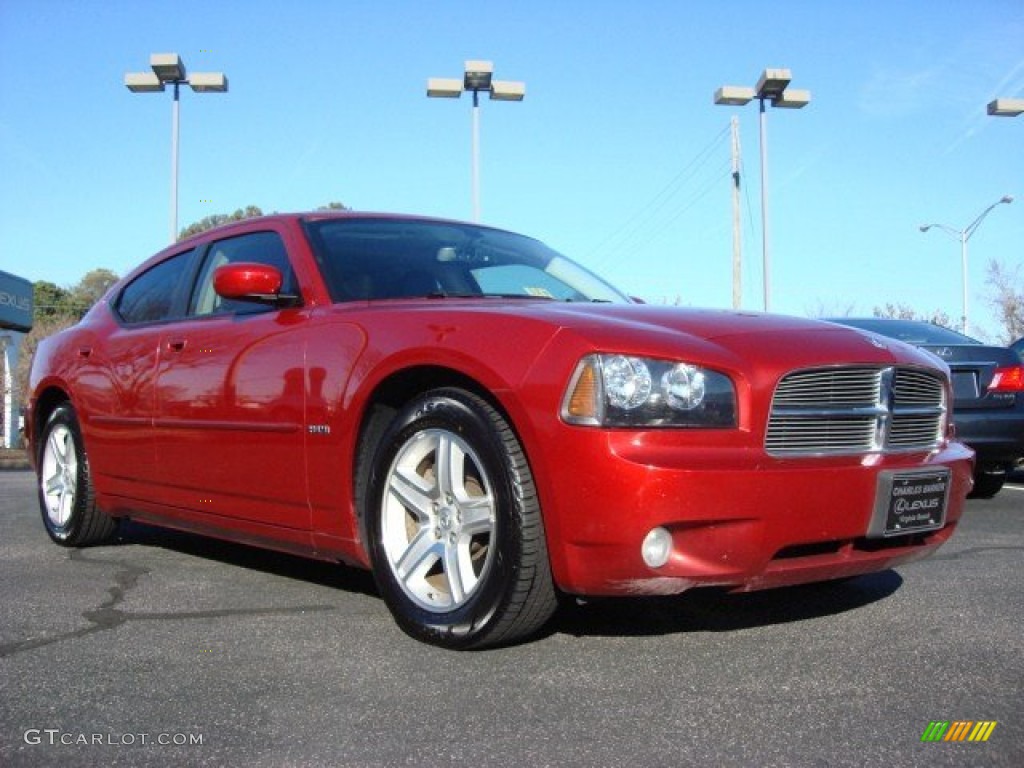 2008 Charger R/T - Inferno Red Crystal Pearl / Dark Slate Gray photo #1