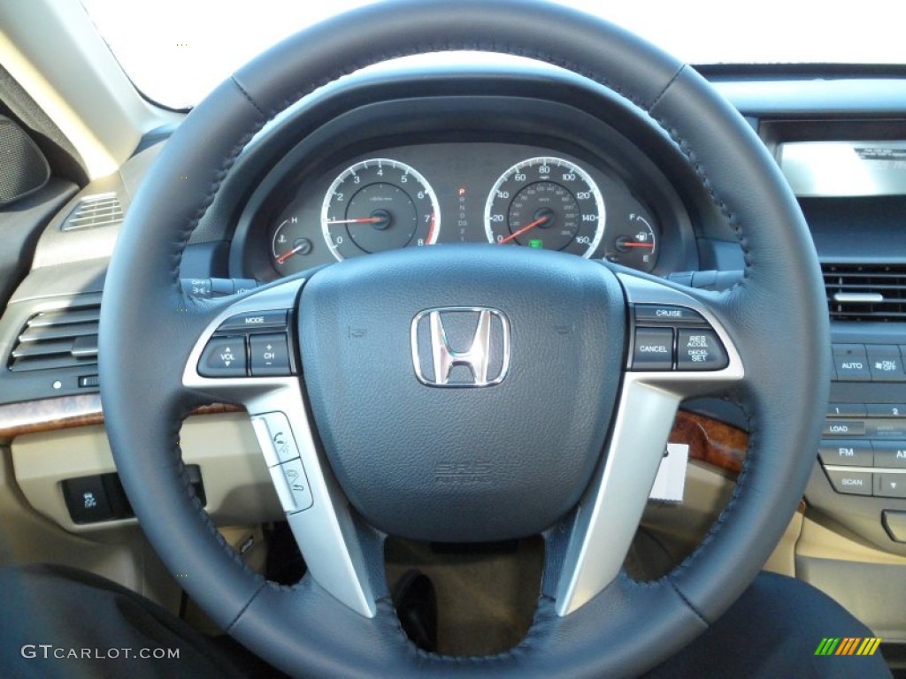 2012 Honda Accord EX-L V6 Sedan Ivory Steering Wheel Photo #59089778
