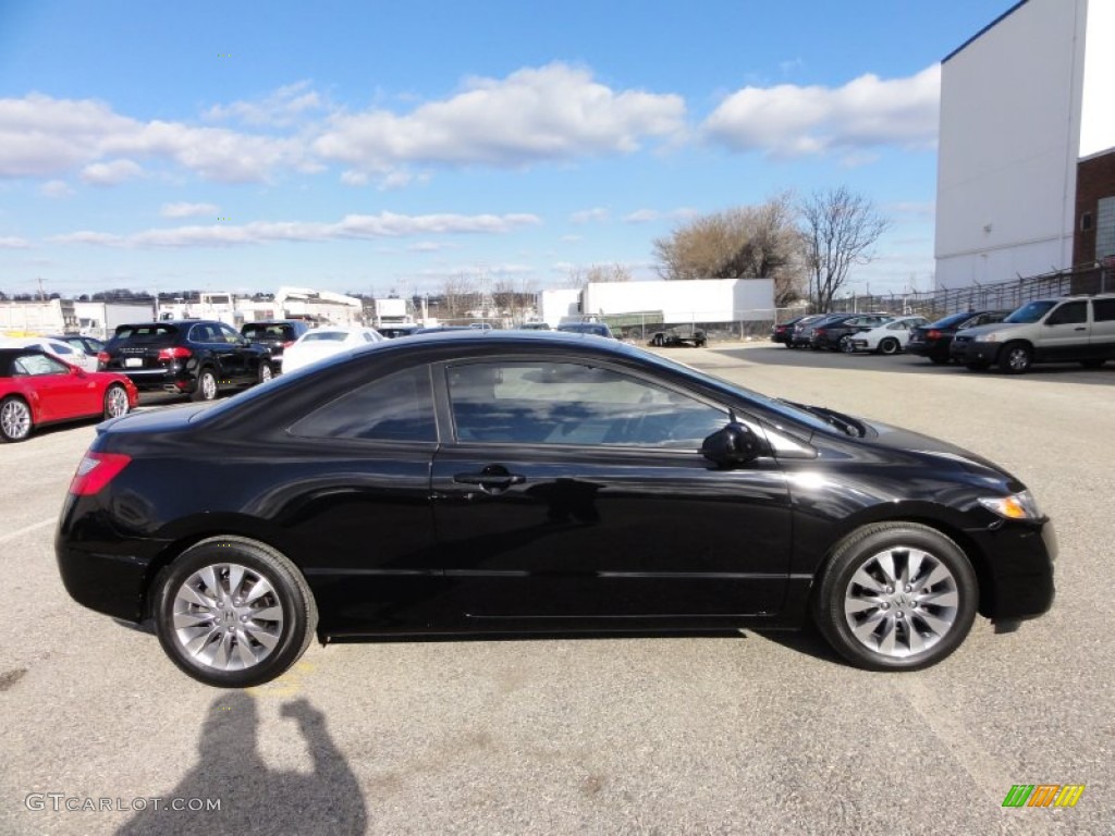 Crystal Black Pearl 2009 Honda Civic EX Coupe Exterior Photo #59089901