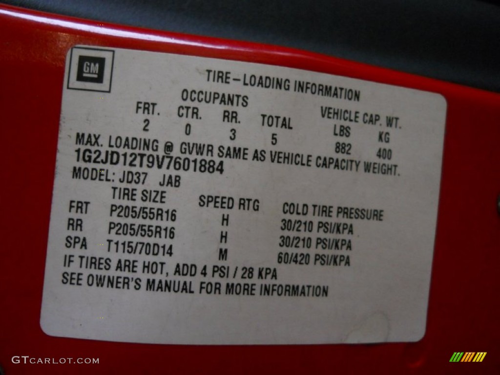 1997 Sunfire GT Coupe - Bright Red / Graphite photo #25