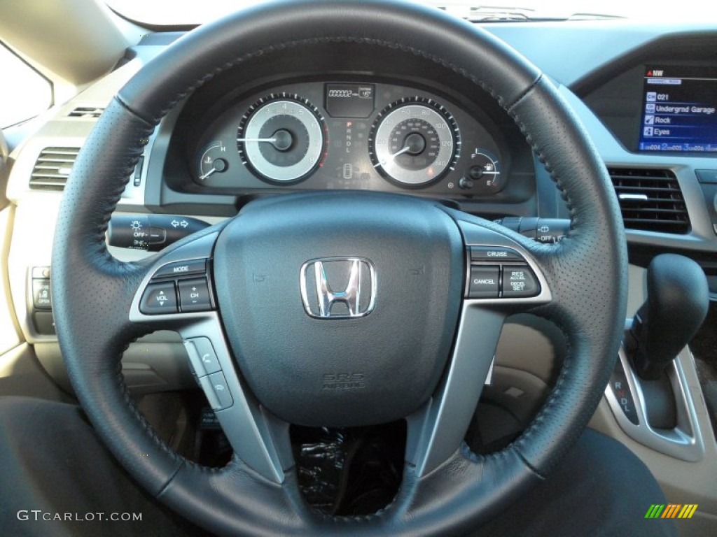 2012 Honda Odyssey EX-L Beige Steering Wheel Photo #59090189