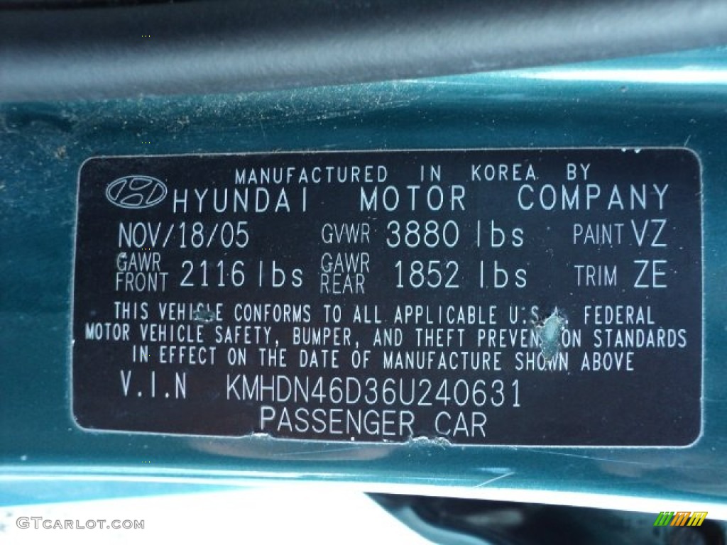 2006 Elantra GLS Sedan - Spruce Green / Beige photo #4