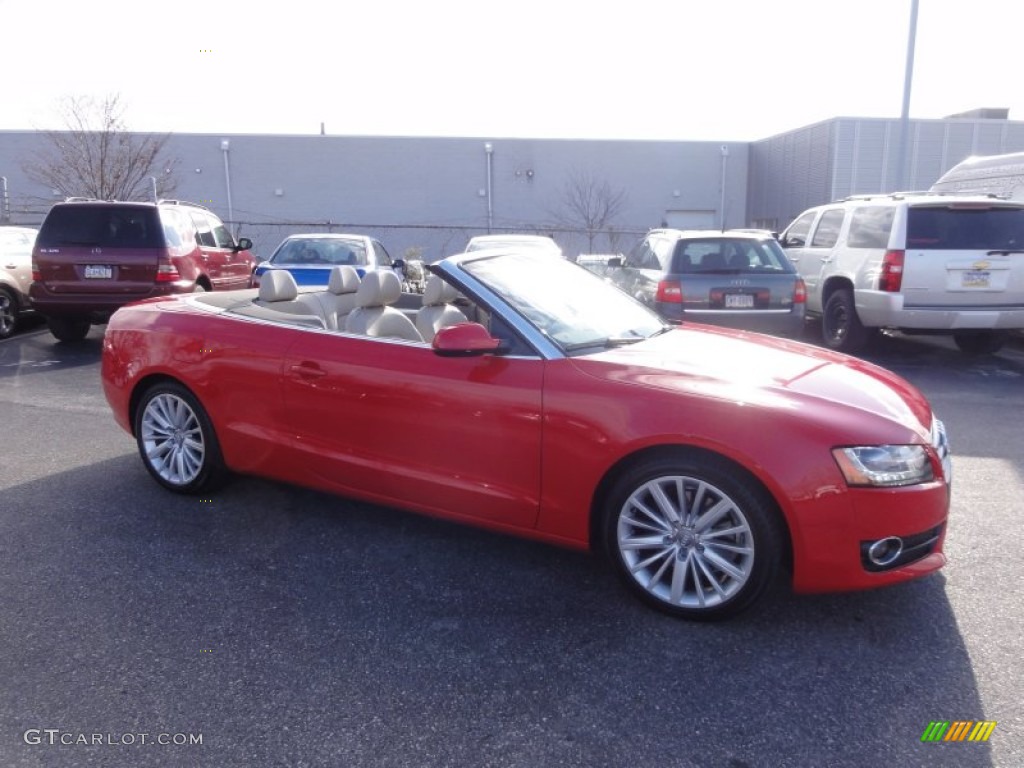 Brilliant Red 2010 Audi A5 2.0T quattro Cabriolet Exterior Photo #59092925