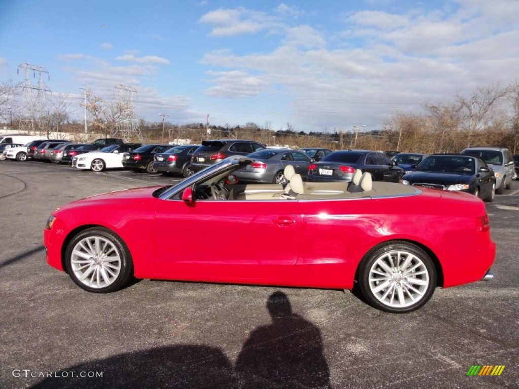 2010 A5 2.0T quattro Cabriolet - Brilliant Red / Linen Beige photo #11