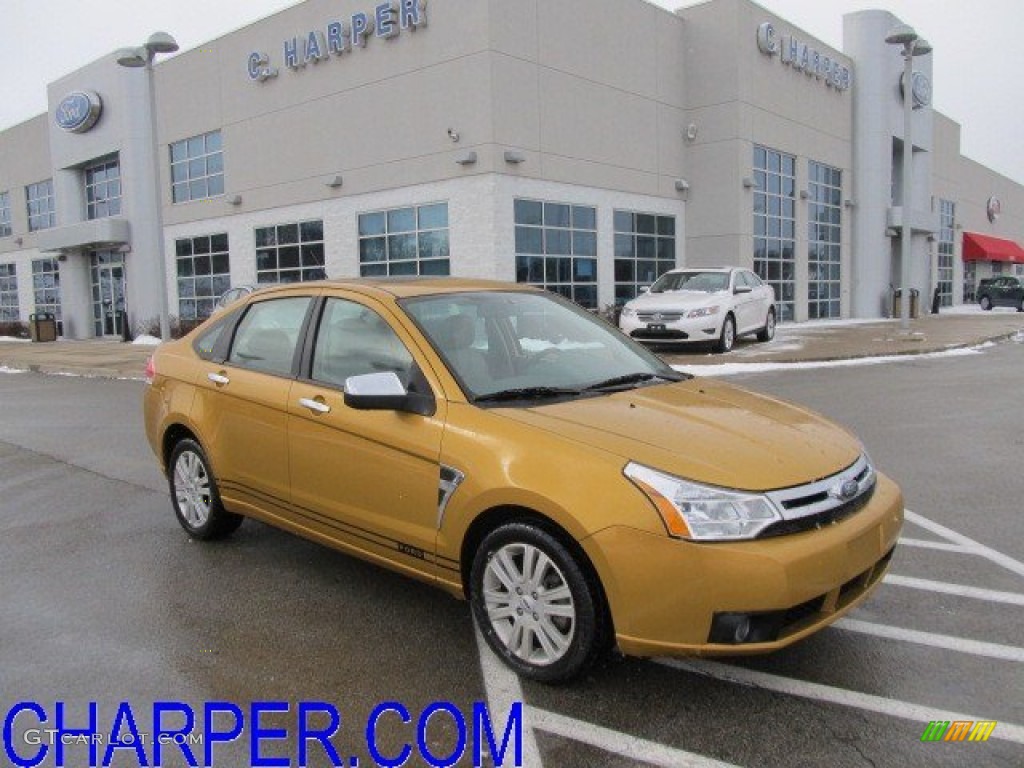 2009 Focus SEL Sedan - Amber Gold Metallic / Medium Stone photo #1