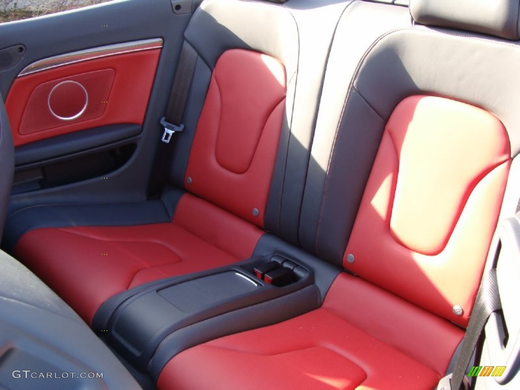 Black/Magma Red Silk Nappa Leather Interior 2011 Audi S5 3.0 TFSI quattro Cabriolet Photo #59093576