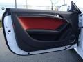 Black/Magma Red Silk Nappa Leather Door Panel Photo for 2011 Audi S5 #59093594