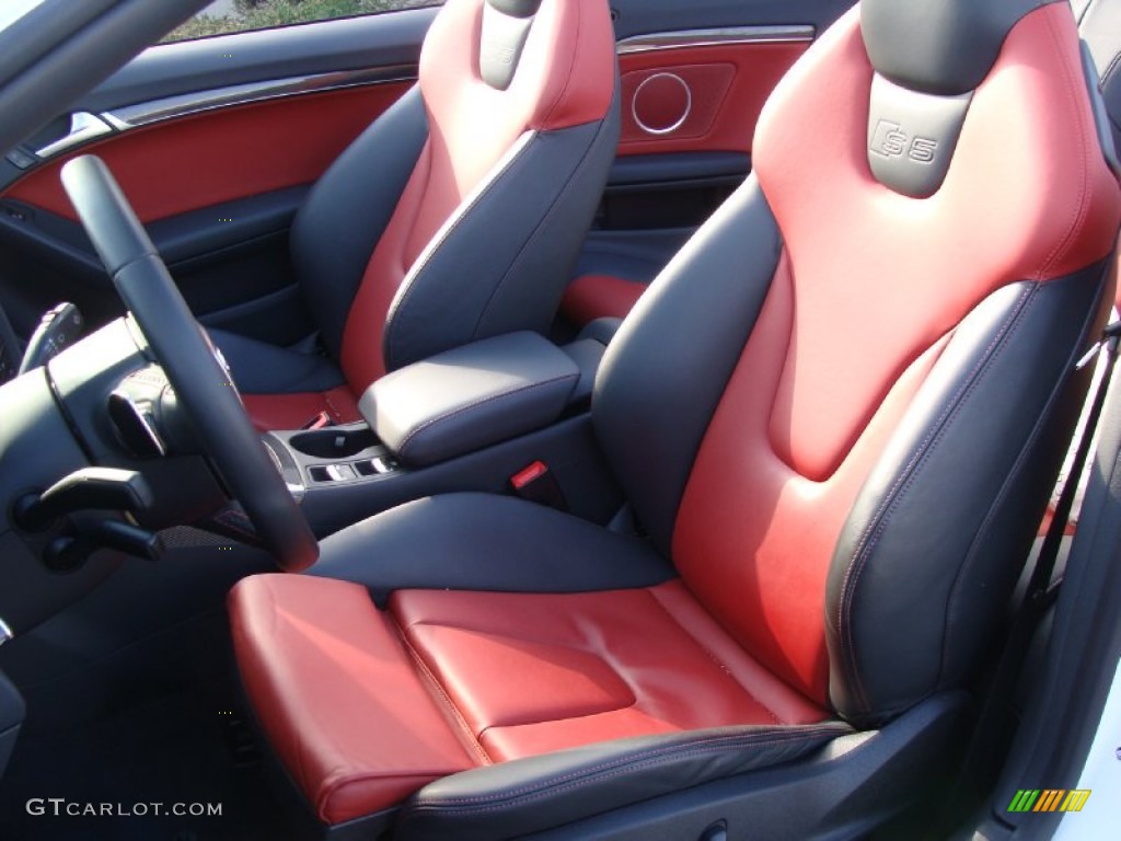 Black/Magma Red Silk Nappa Leather Interior 2011 Audi S5 3.0 TFSI quattro Cabriolet Photo #59093605