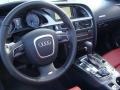 2011 Audi S5 Black/Magma Red Silk Nappa Leather Interior Steering Wheel Photo