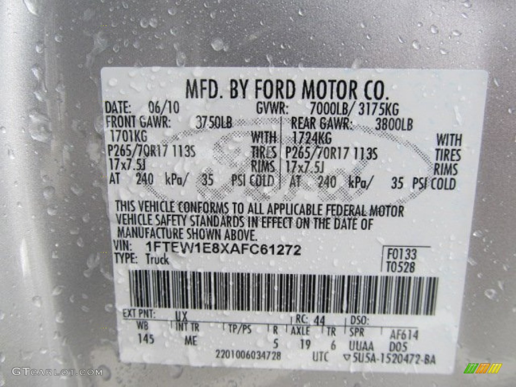 2010 F150 XLT SuperCrew 4x4 - Ingot Silver Metallic / Medium Stone photo #24