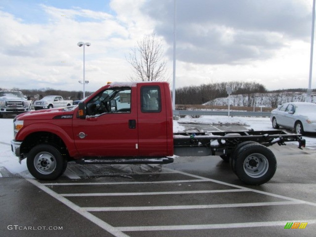 2012 F350 Super Duty XL SuperCab 4x4 Chassis - Vermillion Red / Steel photo #9