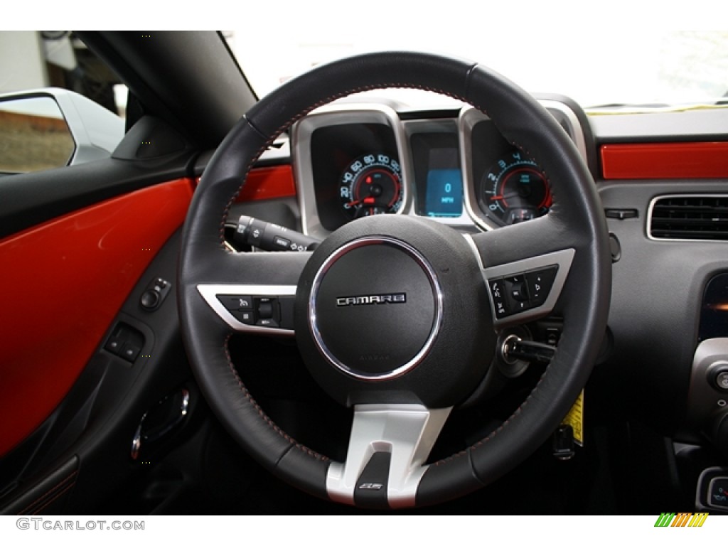 2011 Chevrolet Camaro SS/RS Coupe Inferno Orange/Black Steering Wheel Photo #59095799