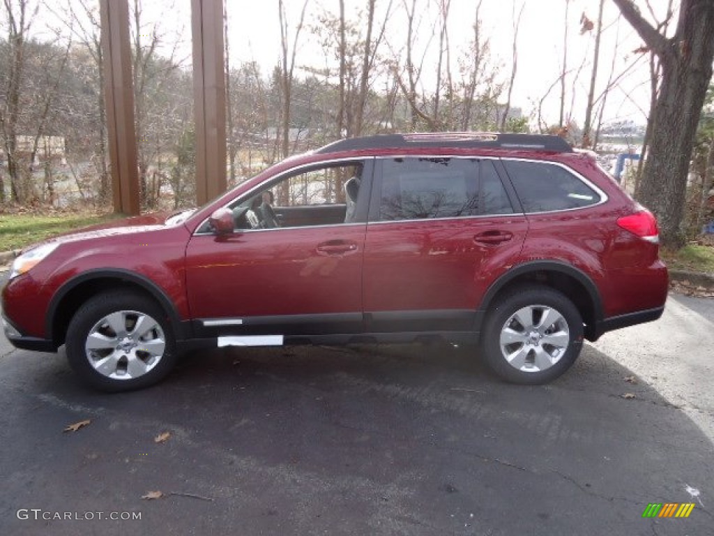 2012 Outback 2.5i Premium - Ruby Red Pearl / Off Black photo #4