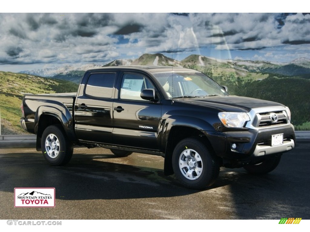 2012 Tacoma V6 SR5 Double Cab 4x4 - Black / Sand Beige photo #1