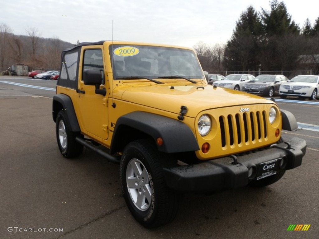 2009 Wrangler X 4x4 - Detonator Yellow / Dark Slate Gray/Medium Slate Gray photo #4