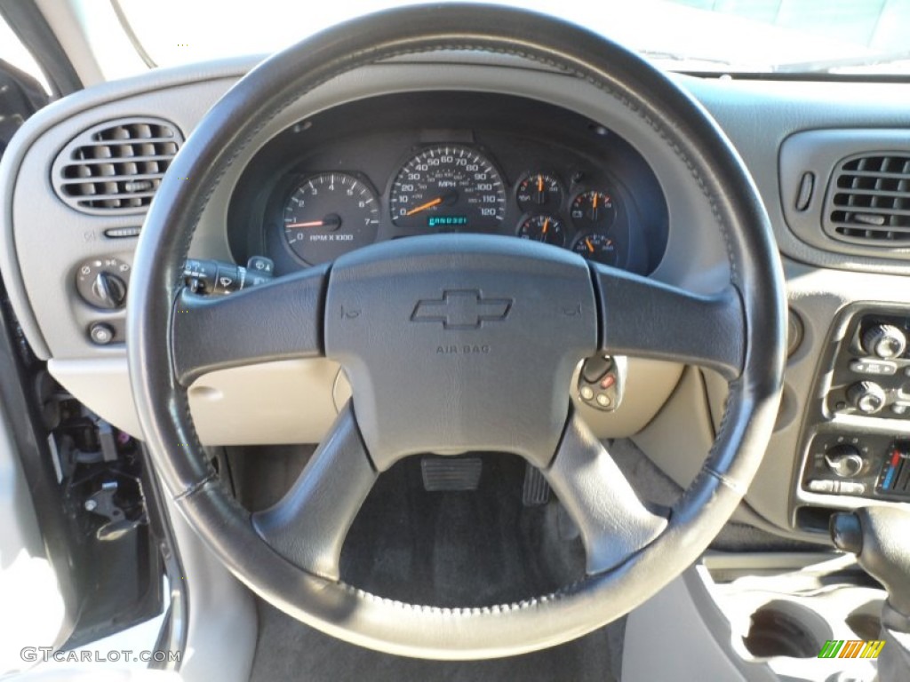 2003 Chevrolet TrailBlazer LS Medium Pewter Steering Wheel Photo #59108414