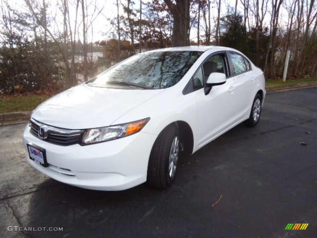 2012 Civic LX Sedan - Taffeta White / Gray photo #3